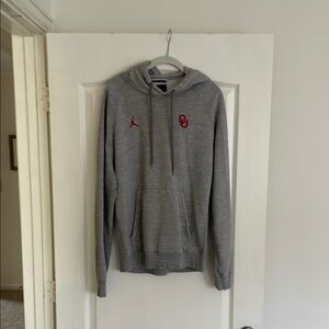 OU Nike Gray Hoodie with Red Accents